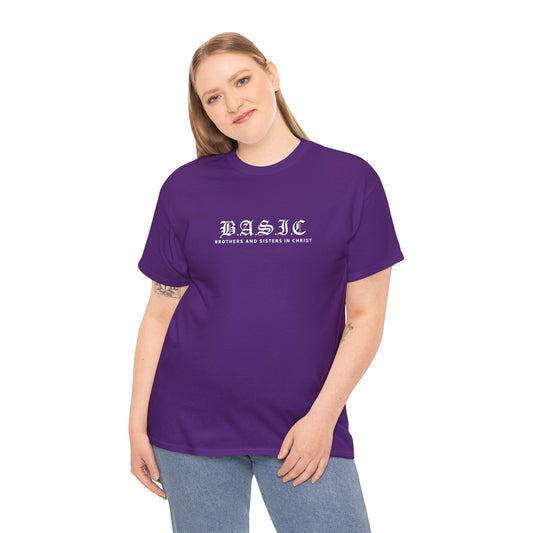Unisex B.A.S.I.C "Old Literacy White Font" Tee Shirt