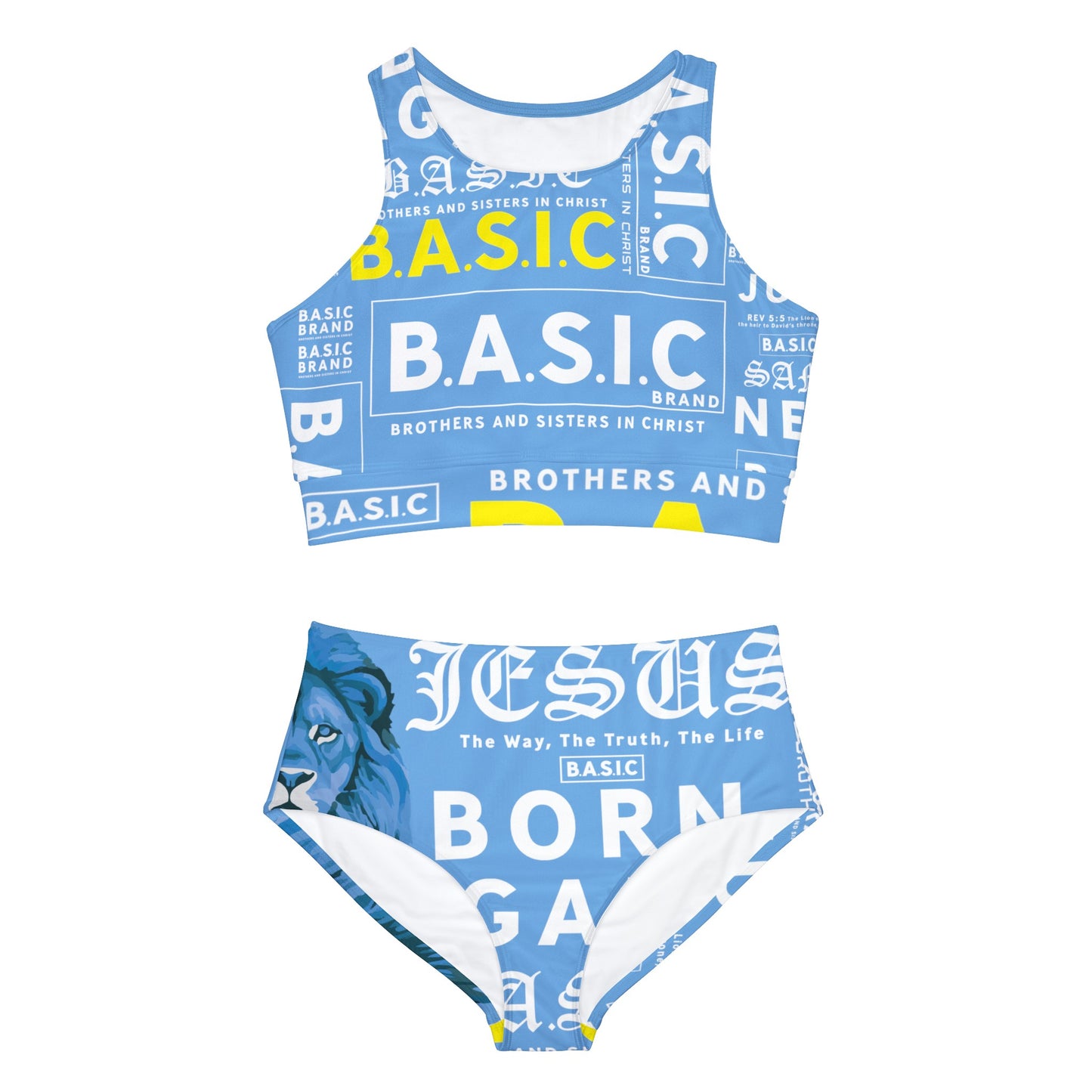 B.A.S.I.C Sporty Bikini Set (AOP) LIGHT BLUE