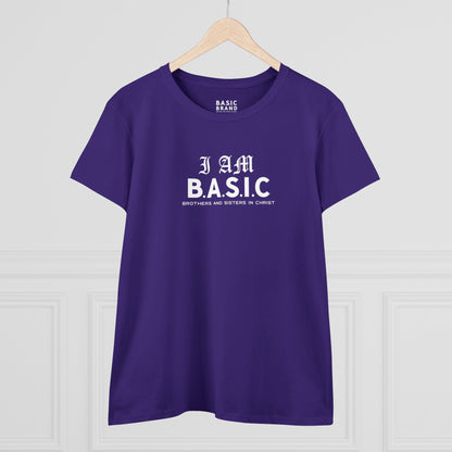 Women's B.A.S.I.C "I AM White Font" Tee Shirt