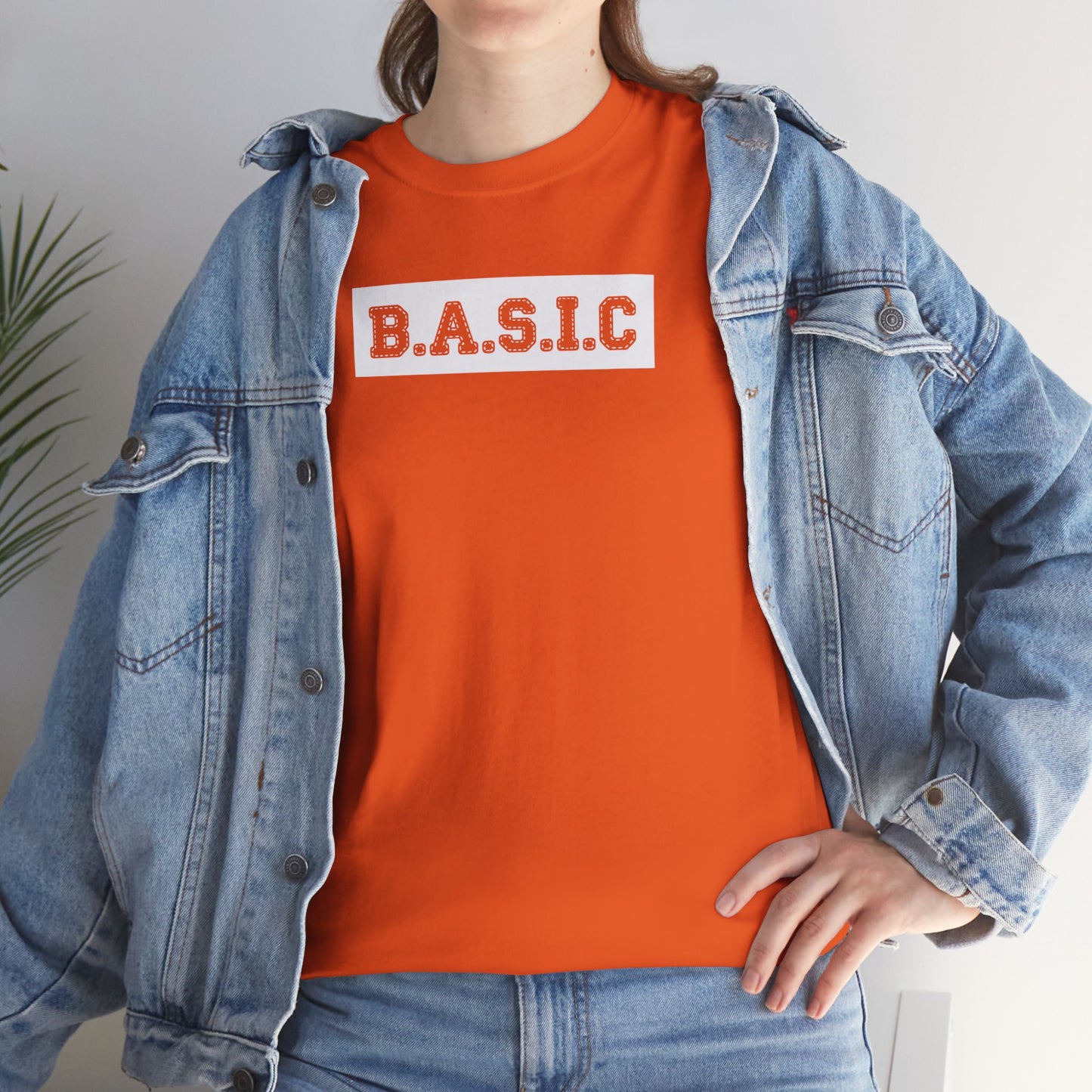 Unisex B.A.S.I.C "Stitched White Logo" T Shirt