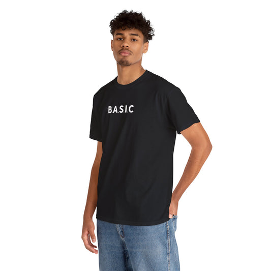 Men's B.A.S.I.C "Medium Sized Logo" Tee Shirt White Font