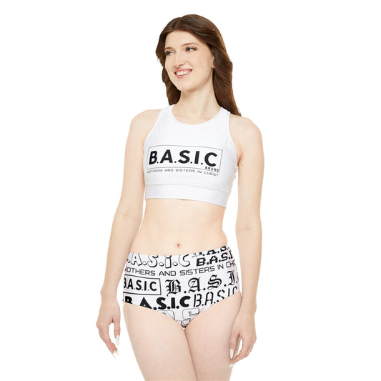 B.A.S.I.C Sporty Bikini Set (AOP) WHITE