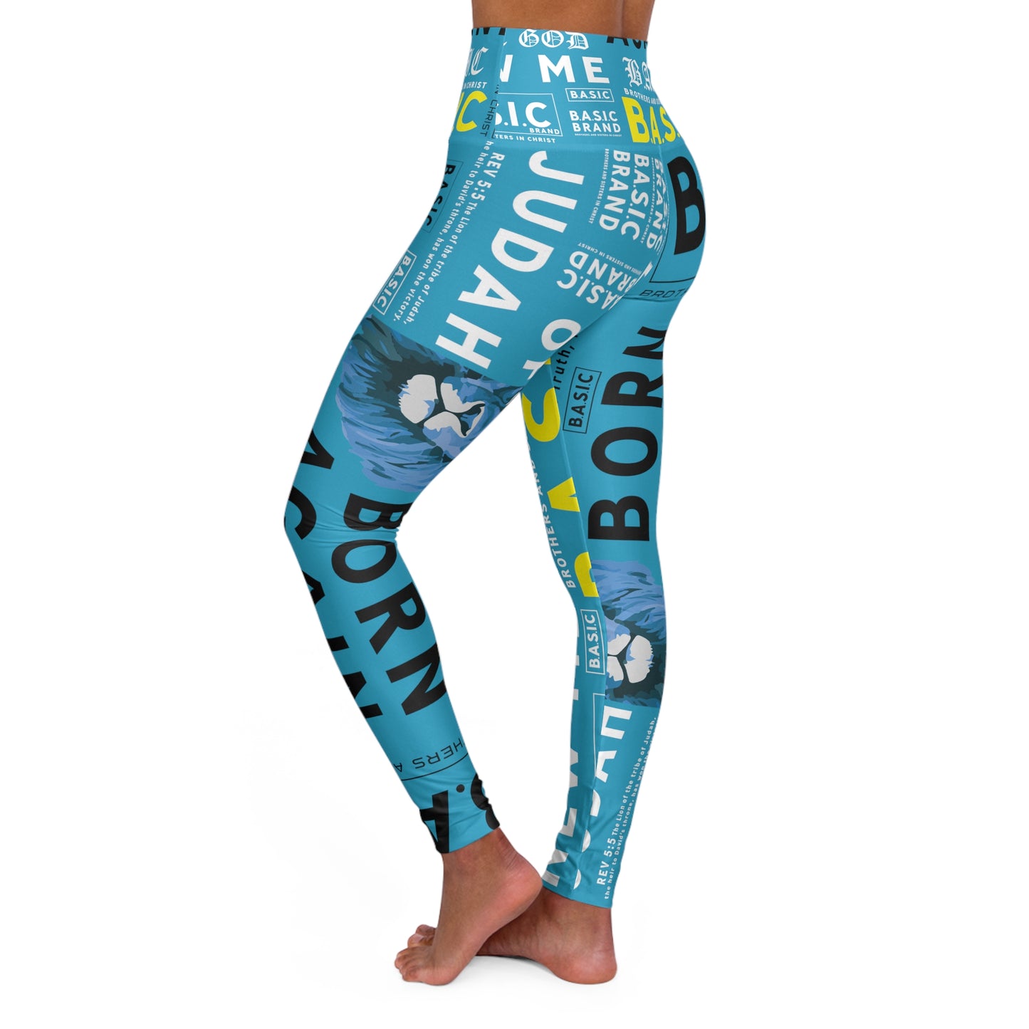 High Waisted B.A.S.I.C "All Over Turquoise" Leggings