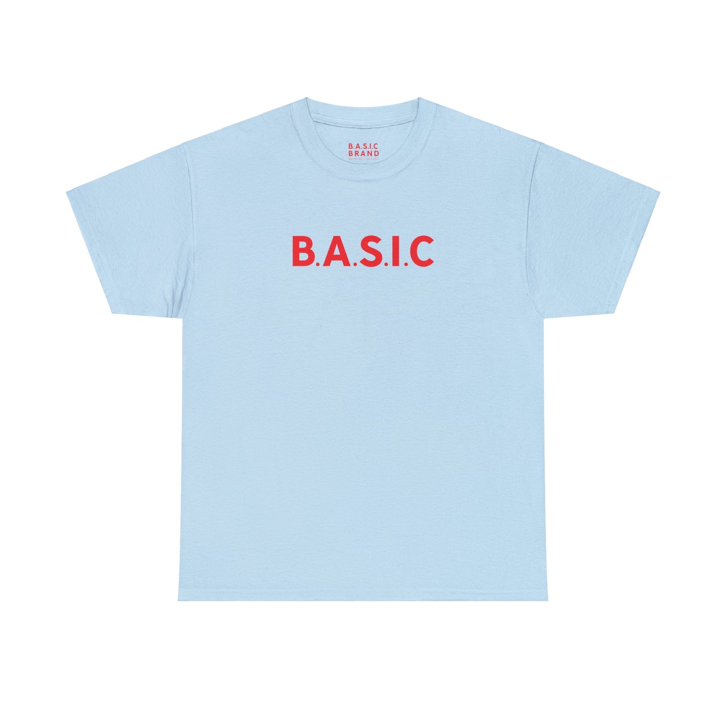 Men's B.A.S.I.C "Medium Sized Logo" Red Font Tee Shirt